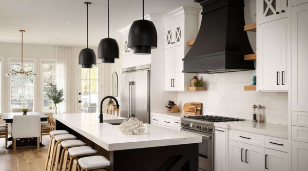 to get a modern farmhouse kitchen look, using hardware is a great way to go