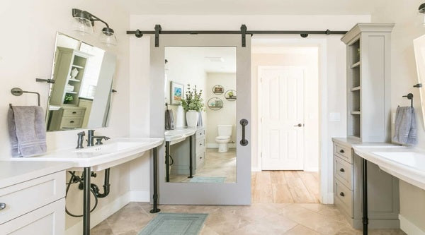 decorating your bathroom with classic doors is a great idea for you