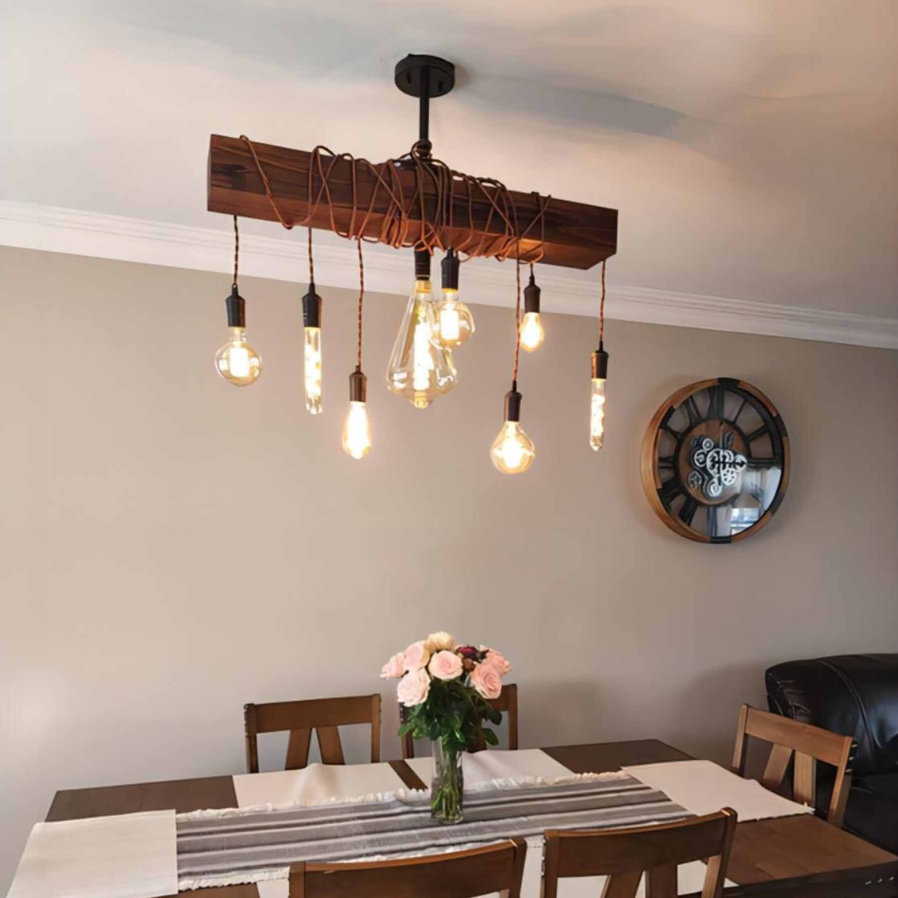 wooden chandeliers are an indispensable product in this design
