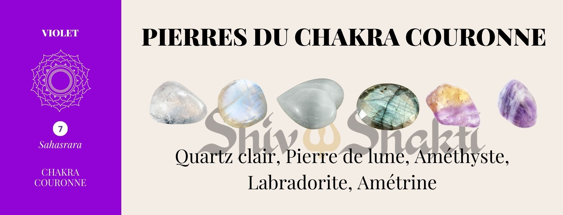 Pierres et cristaux pour le chakra couronne