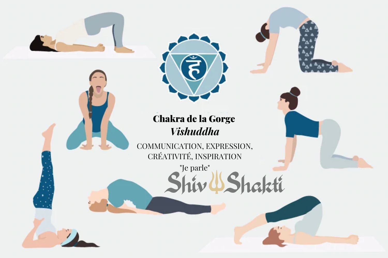 Poses de yoga du chakra de la gorge et exercices pour le cou