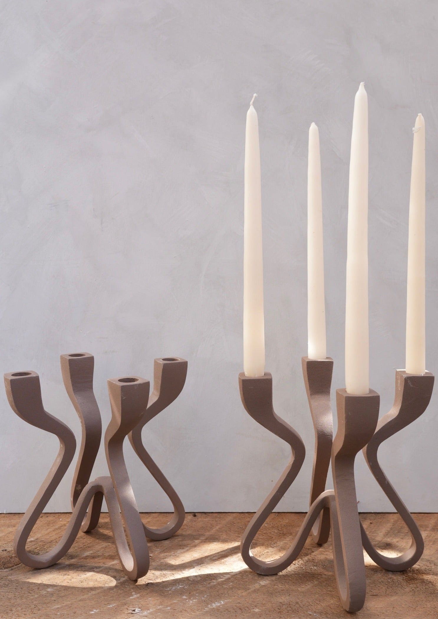 Textured Aluminum Candelabra