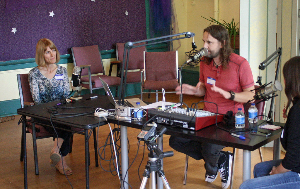 Joel Mark Witt & Antonia Dodge interviewing Megan Murphy King during a live Personality Hacker podcast. Arden, DE