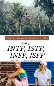 In this episode Joel and Antonia talk about the ISTP, ISFP, INTP and INFP personality types and how they look when they are healthy. #podcast #introvert #INFP #ISFP #INTP #ISTP
