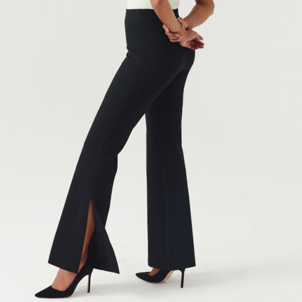 Black Split Hem Pants (with Bralette Top)  premium womens basic clothing  and essentials and wide brim feodras in many colors
