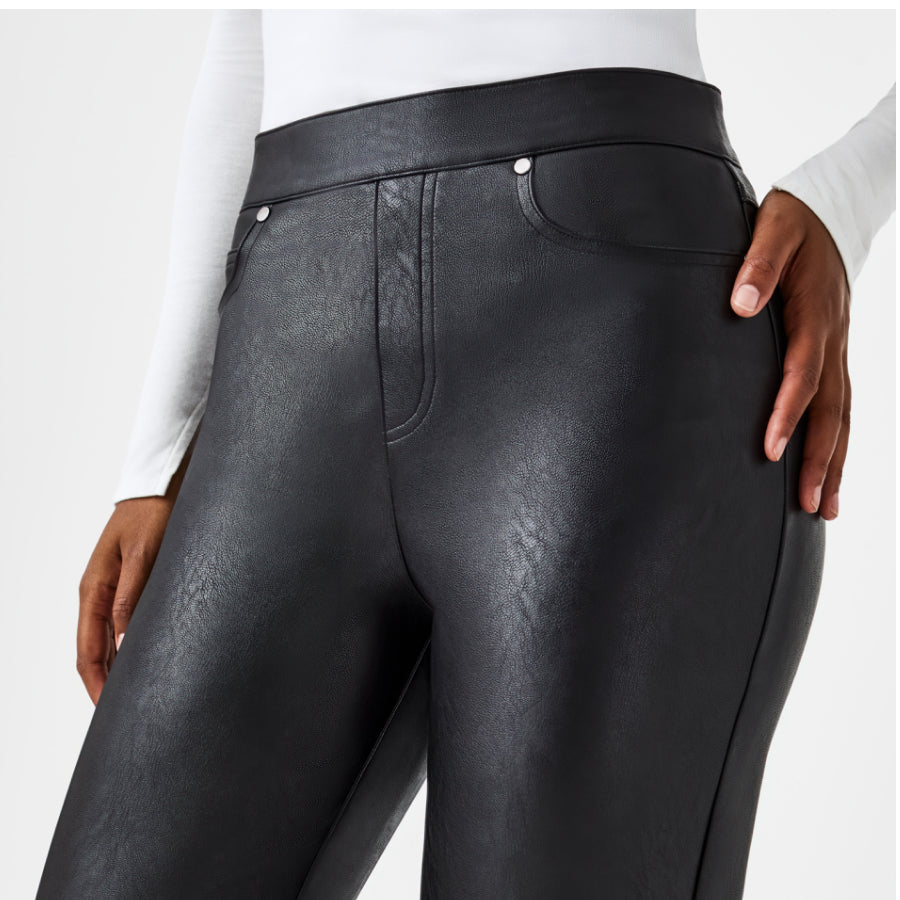 Leather leggings Spanx Black size S International in Leather - 38534929
