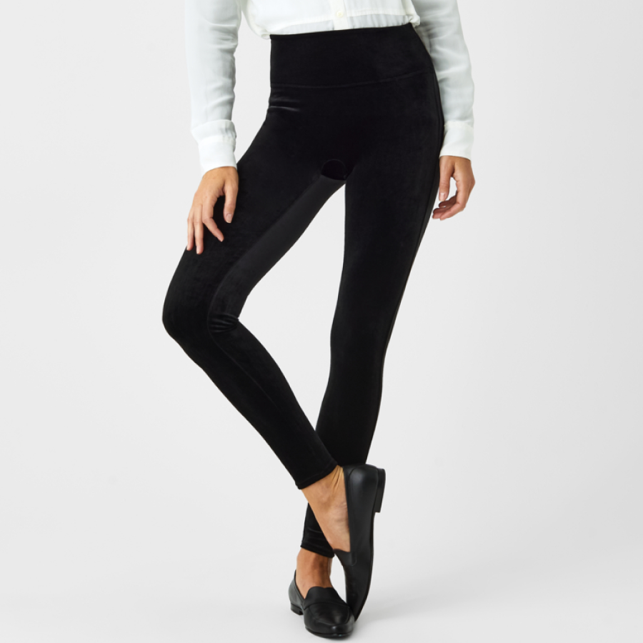 Leah Williams QVC - These velvet leggings are the TSV from Spanx