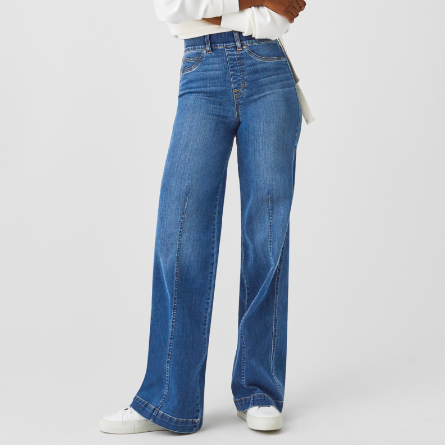 Seamed Front Wide Leg Jeans, Vintage Indigo – Spanx