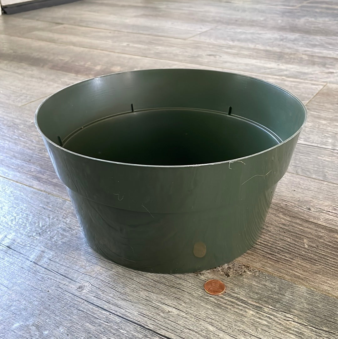 10 inch round green plastic bulb pan