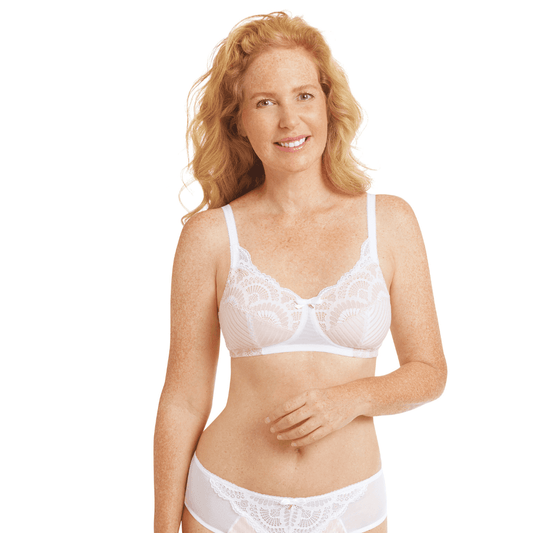 Amoena Jada 2149 Mastectomy Bra Non-wired Soft Cup Pocketed Size 34D Nude  NWT