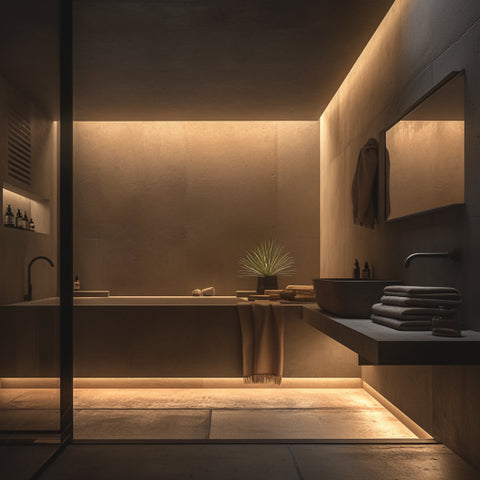 éclairage led dans une salle de bain zen