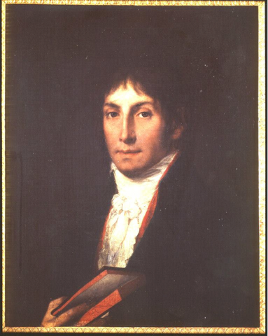 Fotografia del ritratto ad olio di Giuseppe Albanese  attribuito al pittore francese Francois Gérard.