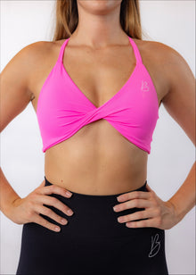 White Front Twist Sports Bra – bethatgirluk