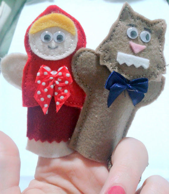 Lil Red Riding Hood Bad Wolf Finger Puppets Patterns Ofnah