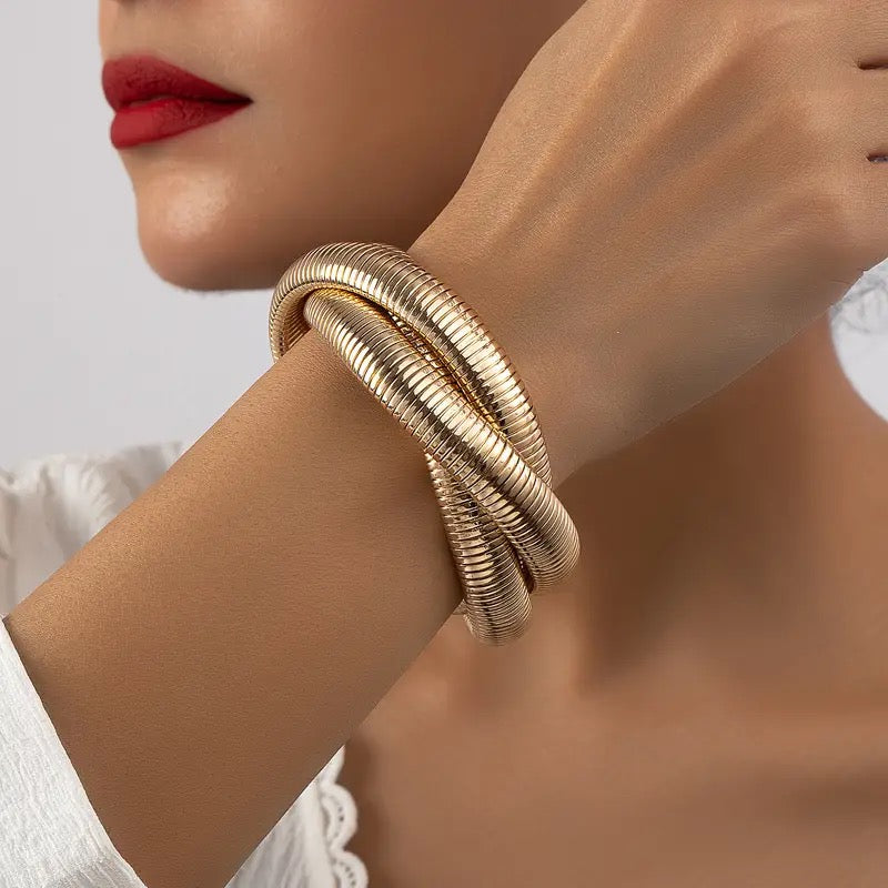 Three Layer Cross Bangle / Bracelet