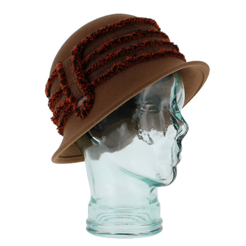 Belfry Demaria brown cloche hat