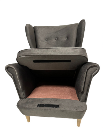 Detale taniego fotela w stylu skandynawskim fotel uszak