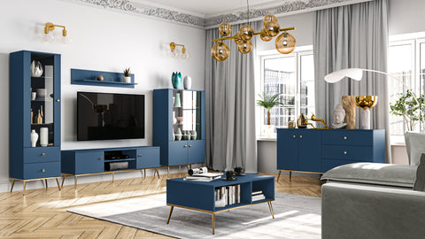 Zdjęcie przedstawiające przykładową aranżację salonu umeblowanego kolekcją Blue