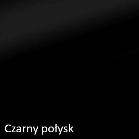 Zdjęcie przedstawiające płytę meblową w kolorze czarny połysk, w którym mogą zostać wykonane fronty nowoczesnej czterodrzwiowej szafy na ubrania Paris. Szafa na ubrania Paris w dwóch rozmiarach 160 oraz 180 cm dostępna w kolorze czarny połysk na dmsm.pl