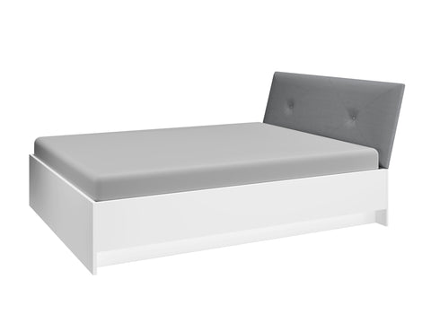 Podwójne łóżko Lili ze stelażem z ramy metalowej oraz podnośnikami gazowymi