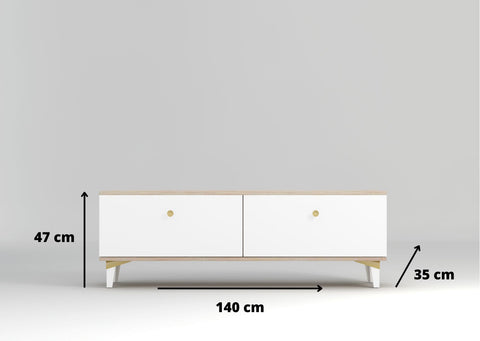 Szafka komoda RTV stolik pod telewizor z wysokimi nóżkami w stylu skandynawskim