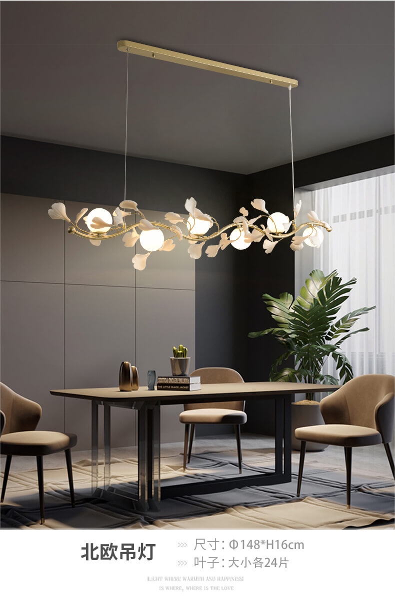 Designer Ginkgo Leaf Art Chandelier for Living Room Dining Room