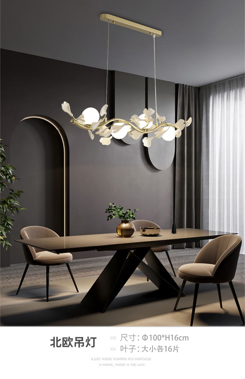 Designer Ginkgo Leaf Art Chandelier for Living Room Dining Room
