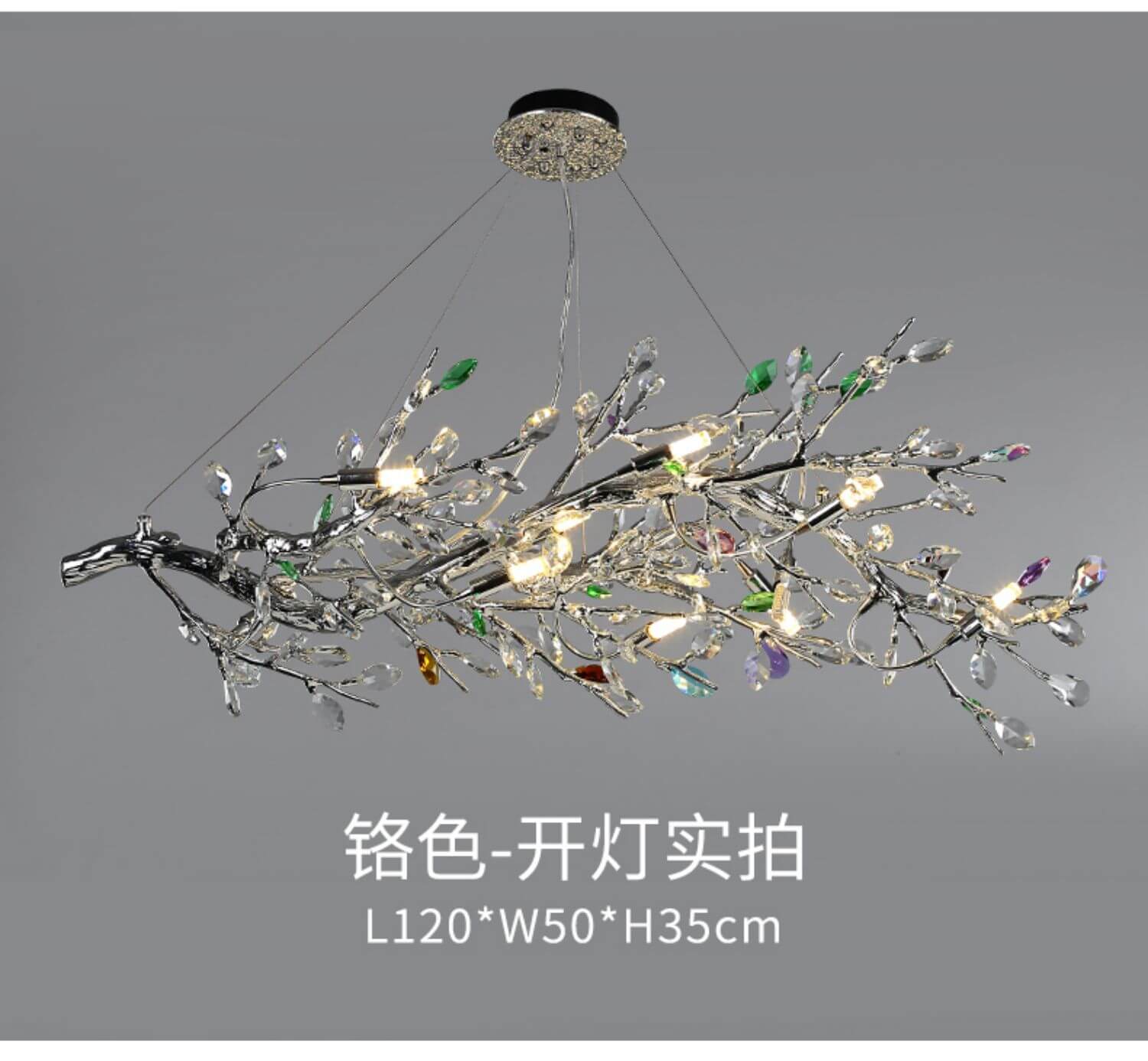 Italian Art Branch Crystal Chandelier