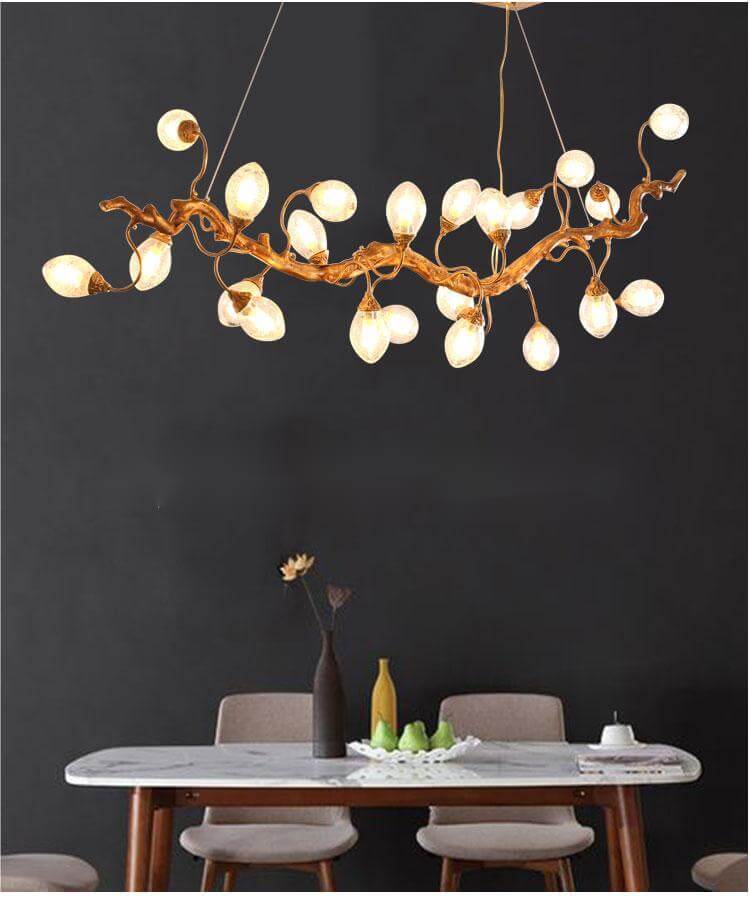 Post-Modern Copper Glass Chandelier