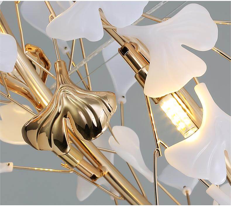 Nordic Creative Living Room Ginkgo Leaf Chandelier