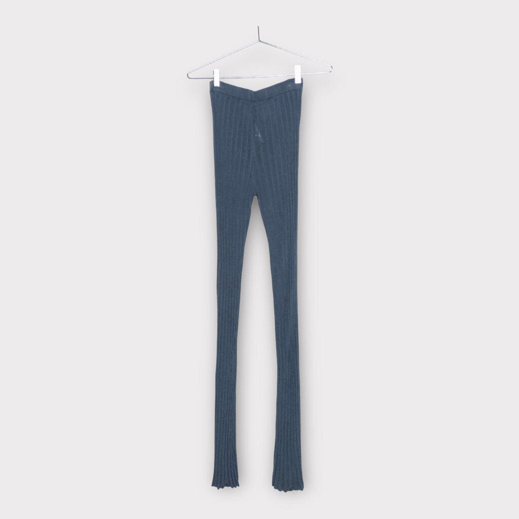   Aya Muse Steel Blue Ribbed Knit Pant