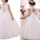 Ball Gown Jewel Sleeveless Applique Floor-Length Tulle Flower Girl Dresses DEP0007646