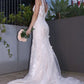 Trumpet/Mermaid Lace Applique V-neck Sleeveless Sweep/Brush Train Wedding Dresses DEP0005994