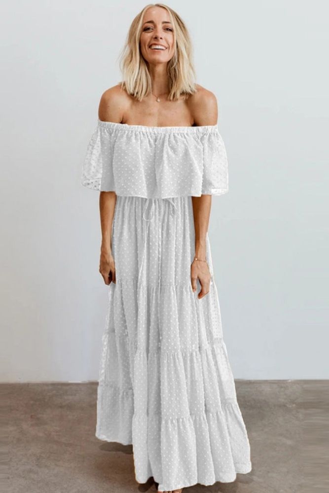 off white boho dress