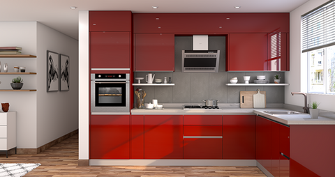 Minimalist white kitchen with clean lines and integrated appliances.