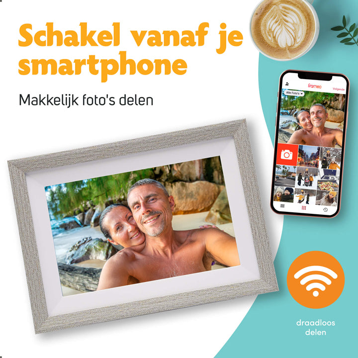 Vreemdeling stuk Kantine Digitale fotolijst - Wit/zilver - WiFi - Frameo app - 10 inch - Pora & Co –  poraenco.nl