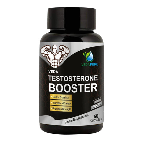 Vedapure Testosterone Booster- Tribulus, Safed, Shilajit 60 Capsules