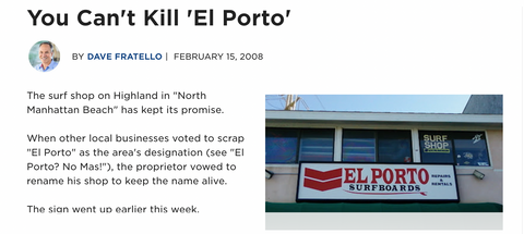 You can't kill El Porto