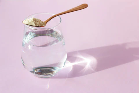 A scoop of collagen and water