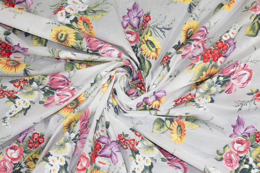 Multicolor Floral Fabric: 100% Cotton