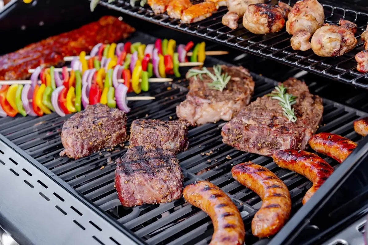 BBQ Grill with Different Cooking or Heat Zones