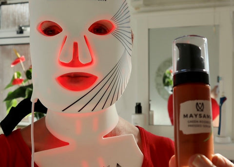Currentbody LED Light Therapy Mask & Maysama Green Rooibos Pressed Serum