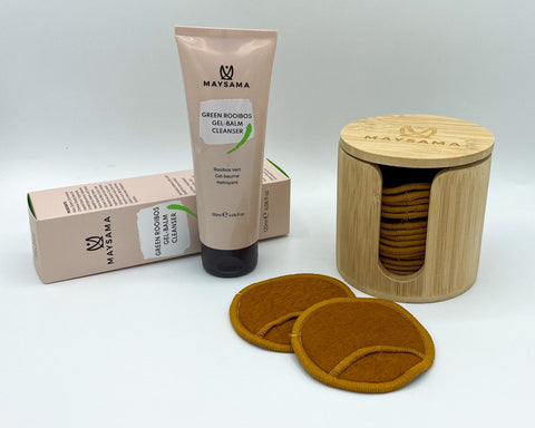 Maysama Green Rooibos Gel-Balm Cleanser and Bamboo Pads