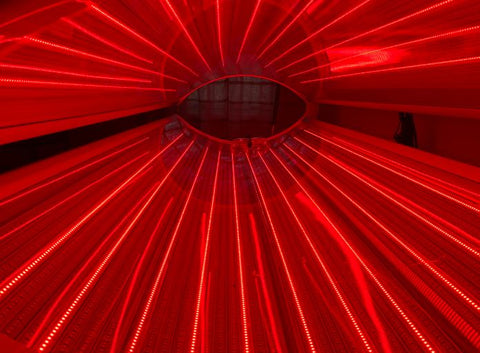 Pulsed red LED light