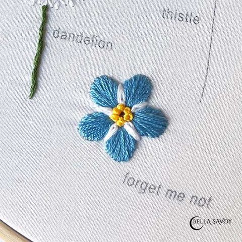 forget me not flower embroidery