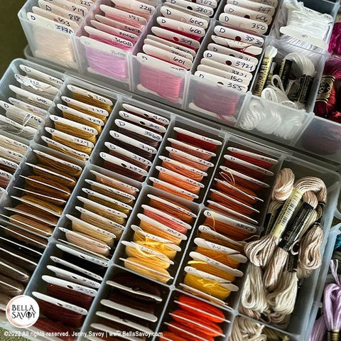 embroidery thread in organizers