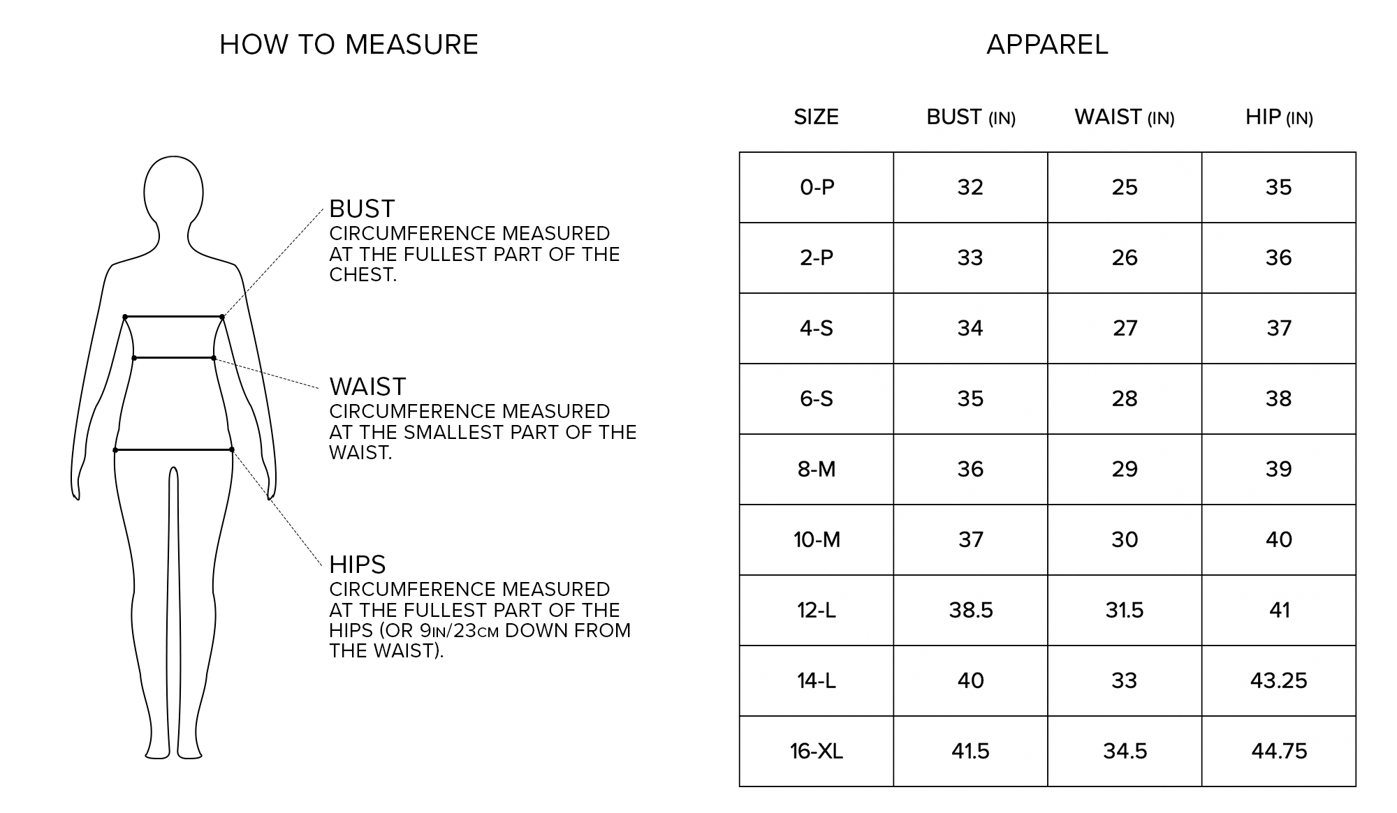 SIZE GUIDE How to Measure Apparel