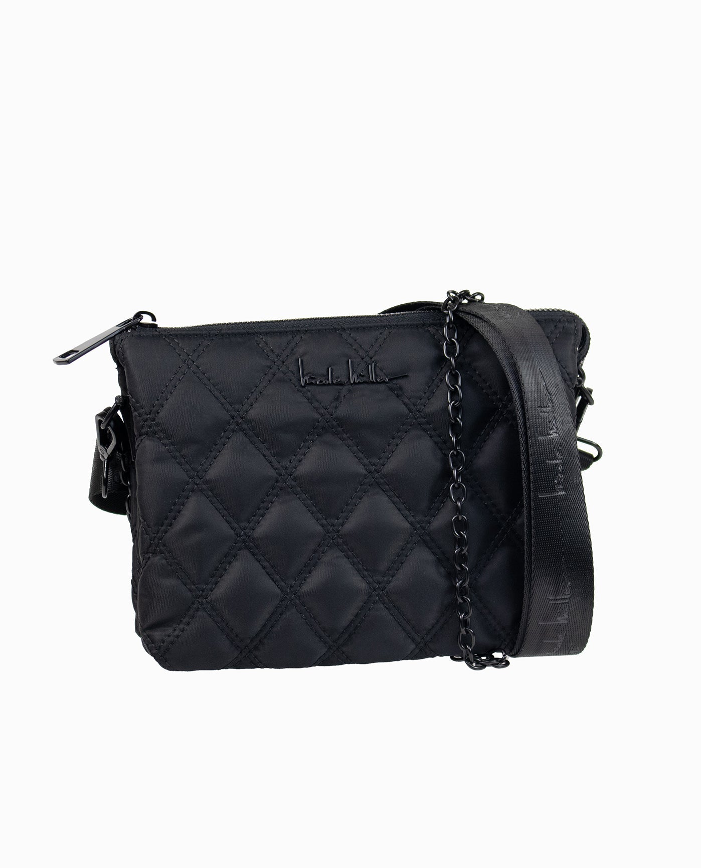 Women s Nicole Miller Designer Quilted Crossbody Shoulder Bag