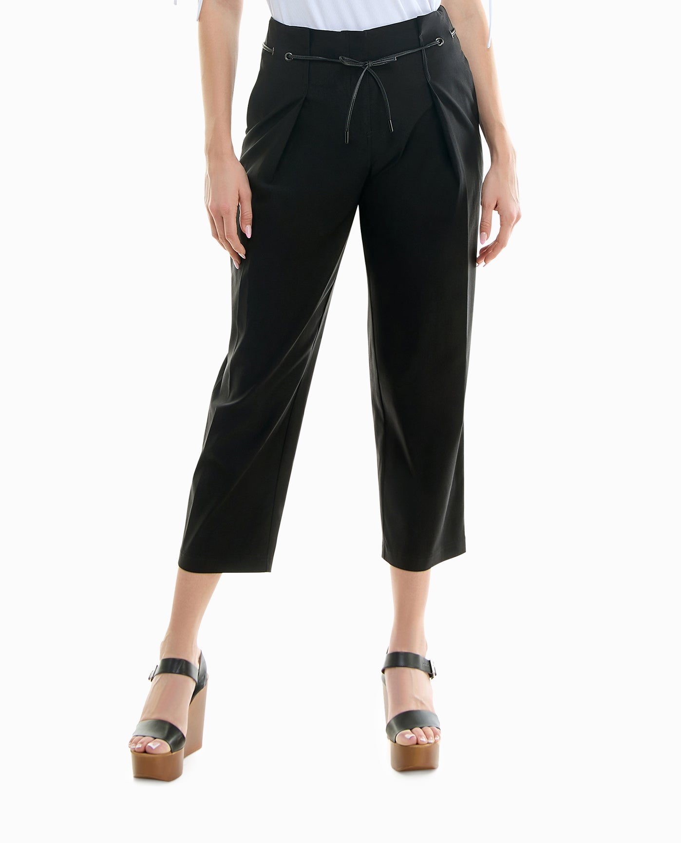 Women's Nicole Miller Designer Mojave Stretch Pleated Wide Leg Pant