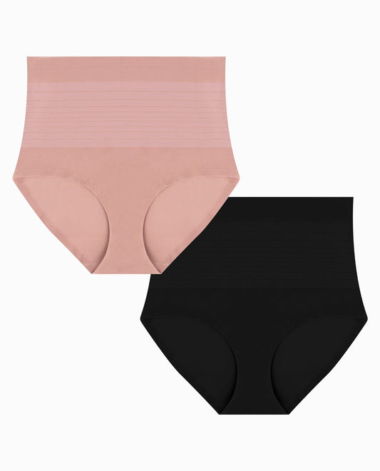 Gloria Vanderbilt Ladies Seamless Shaping Brief Medium Control Soft Yarn (2  Pack) (Black, Medium) at  Women's Clothing store